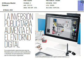 20 Minutos - La inversión publicitaria aumenta en el entorno digital